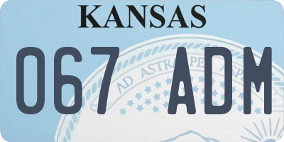 KS license plate 067ADM