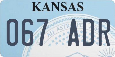 KS license plate 067ADR