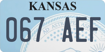 KS license plate 067AEF