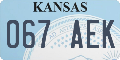 KS license plate 067AEK