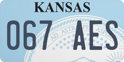 KS license plate 067AES