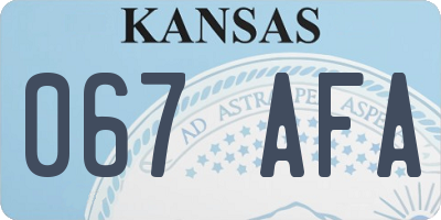 KS license plate 067AFA