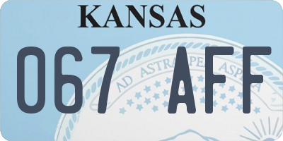 KS license plate 067AFF