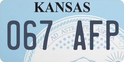 KS license plate 067AFP