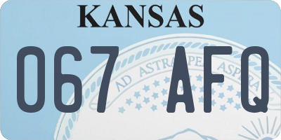 KS license plate 067AFQ