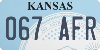 KS license plate 067AFR