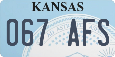 KS license plate 067AFS