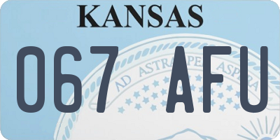 KS license plate 067AFU