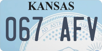 KS license plate 067AFV