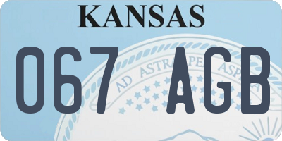 KS license plate 067AGB