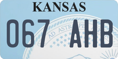 KS license plate 067AHB