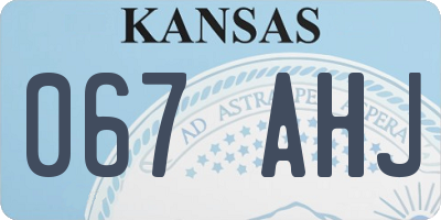 KS license plate 067AHJ