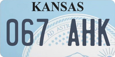 KS license plate 067AHK