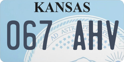 KS license plate 067AHV