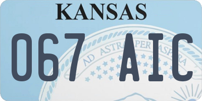 KS license plate 067AIC