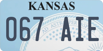 KS license plate 067AIE