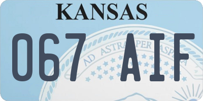 KS license plate 067AIF
