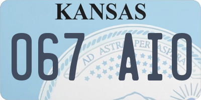 KS license plate 067AIO