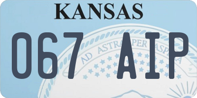 KS license plate 067AIP