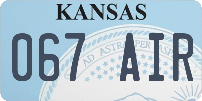KS license plate 067AIR