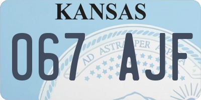 KS license plate 067AJF