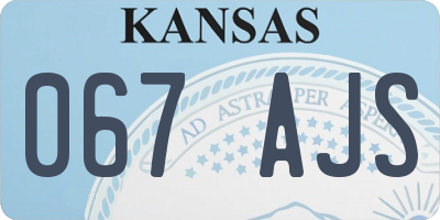 KS license plate 067AJS