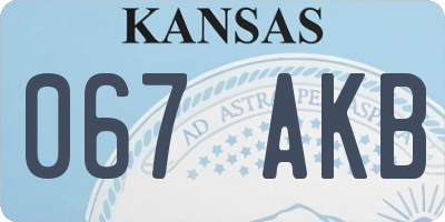 KS license plate 067AKB