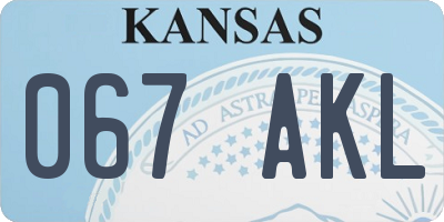 KS license plate 067AKL