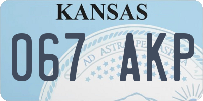 KS license plate 067AKP