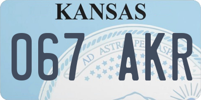 KS license plate 067AKR