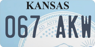 KS license plate 067AKW