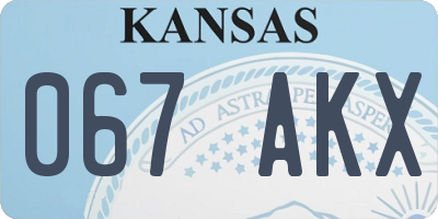 KS license plate 067AKX