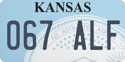 KS license plate 067ALF