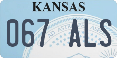 KS license plate 067ALS