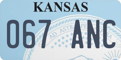 KS license plate 067ANC