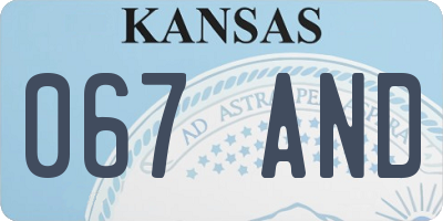 KS license plate 067AND