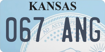 KS license plate 067ANG