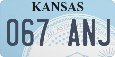 KS license plate 067ANJ