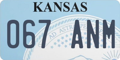 KS license plate 067ANM