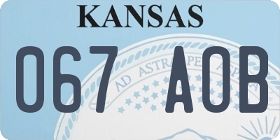 KS license plate 067AOB