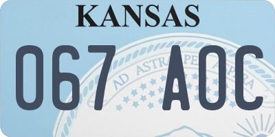 KS license plate 067AOC