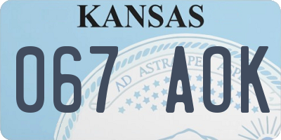 KS license plate 067AOK