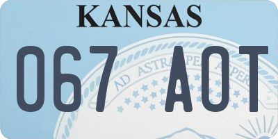 KS license plate 067AOT
