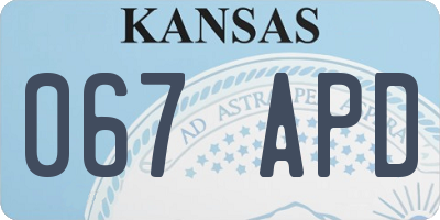 KS license plate 067APD