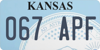 KS license plate 067APF