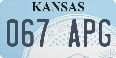 KS license plate 067APG