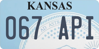KS license plate 067API