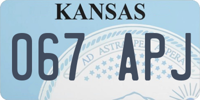 KS license plate 067APJ