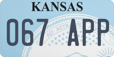 KS license plate 067APP