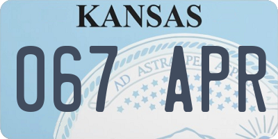 KS license plate 067APR